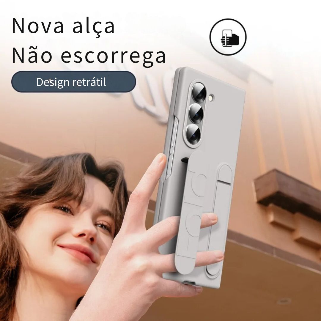 Capa Protetora para Samsung Zfold 6 com Alça e Suporte Mesa
