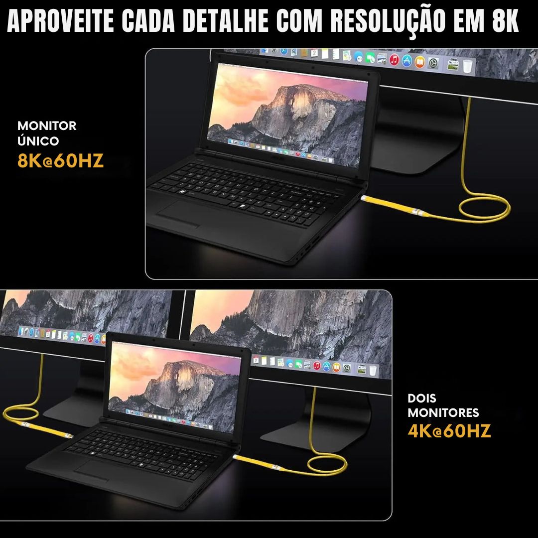 Cabo USB-C Thunderbolt 4 12cm 8K@60Hz 240W 40GBPS - hi-prime