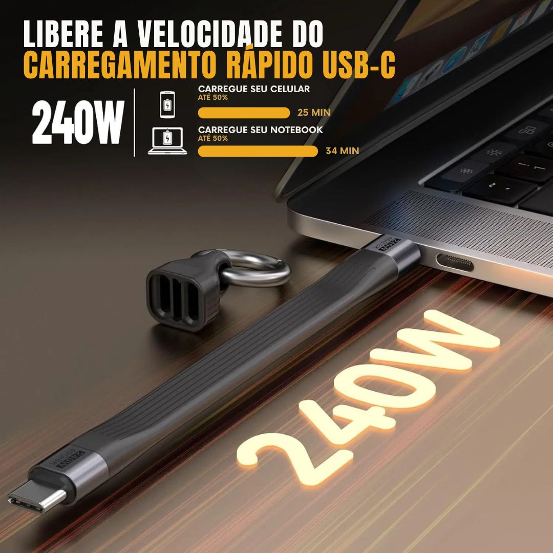 Cabo USB-C Thunderbolt 4 12cm 8K@60Hz 240W 40GBPS - hi-prime