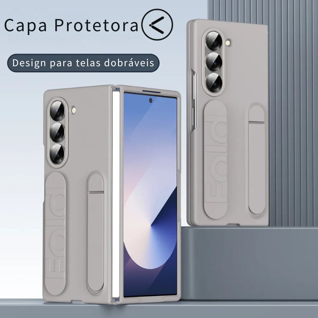 Capa Protetora para Samsung Zfold 6 com Alça e Suporte Mesa