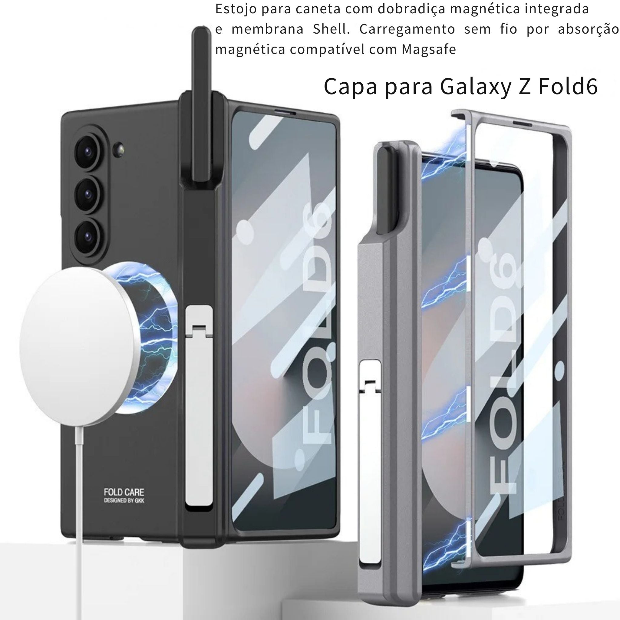 Capa Protetora Suporte Spen Magnético para Samsung Z Fold6