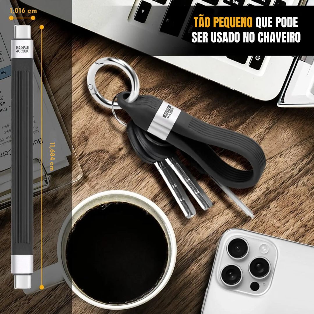 Cabo USB-C Thunderbolt 4 12cm 8K@60Hz 240W 40GBPS - hi-prime